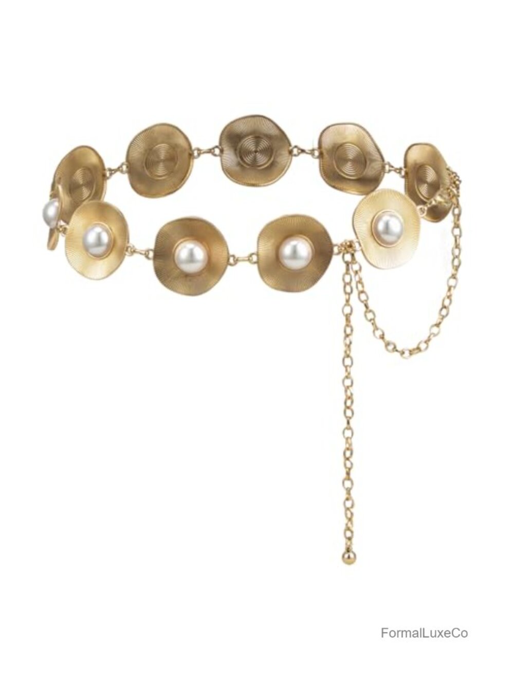 Vintage Floral Gold Chain Belt for Women Cowgirl Waist Chain Dress Pants